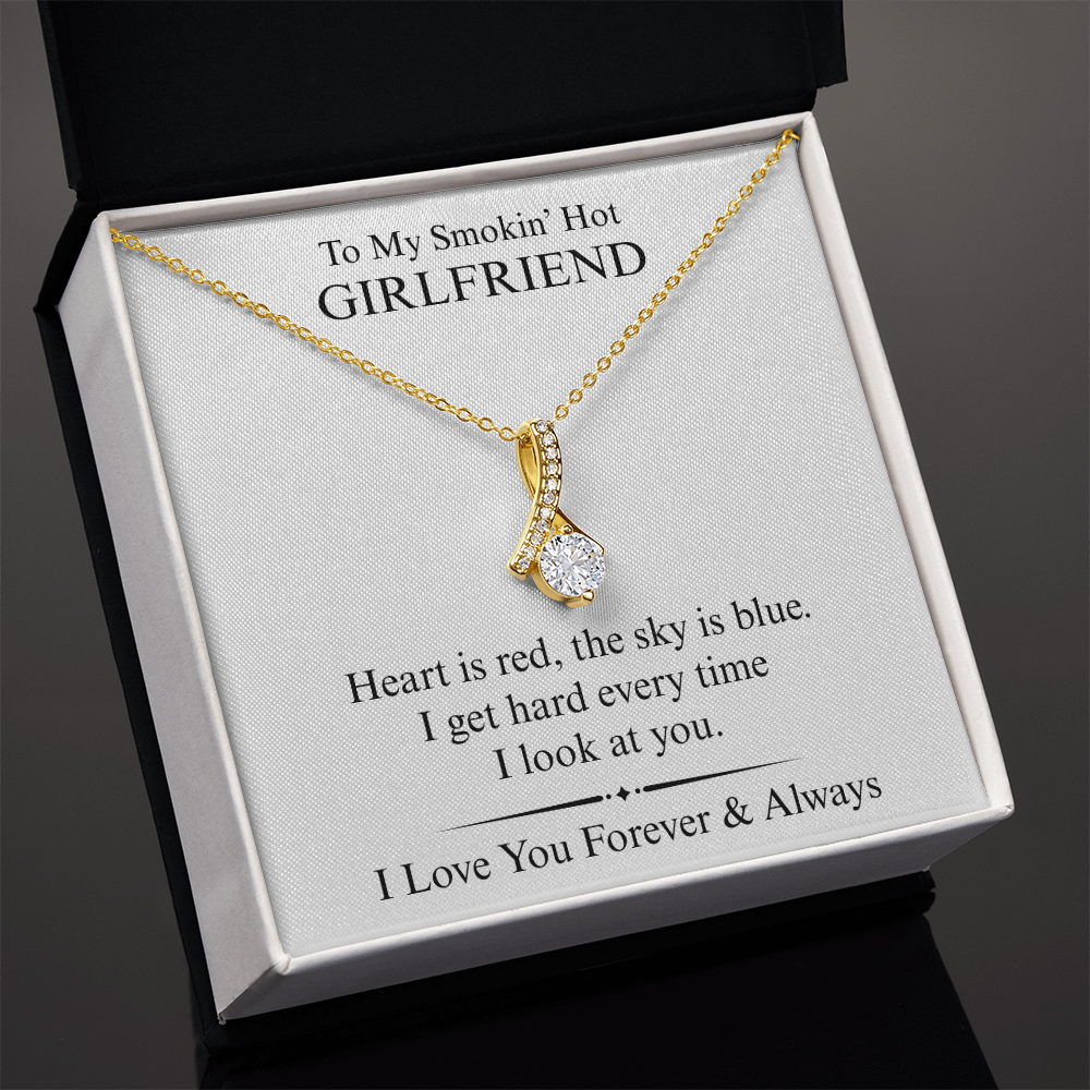 To My Smokin' Hot Girlfriend - Heart is Red Sky is Blue - Alluring Beauty Necklace