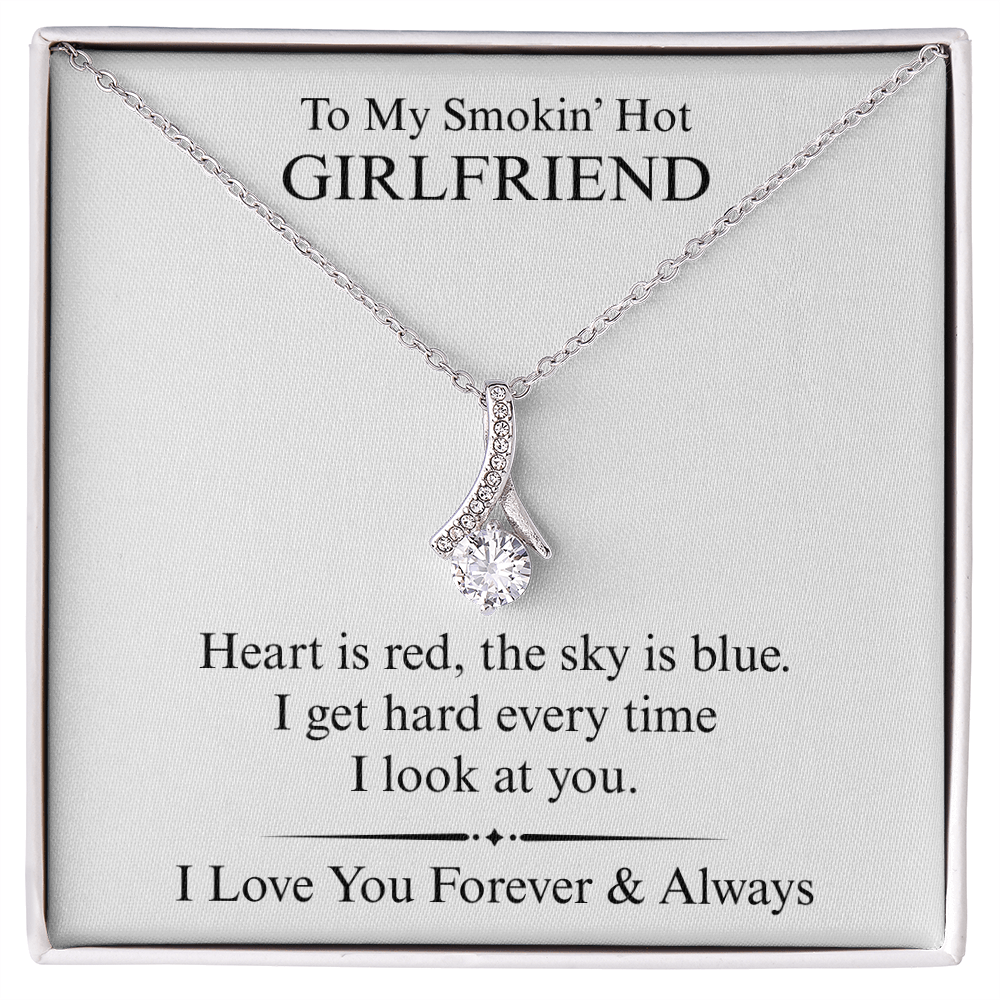 To My Smokin' Hot Girlfriend - Heart is Red Sky is Blue - Alluring Beauty Necklace