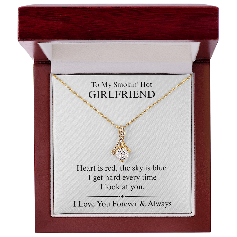 To My Smokin' Hot Girlfriend - Heart is Red Sky is Blue - Alluring Beauty Necklace