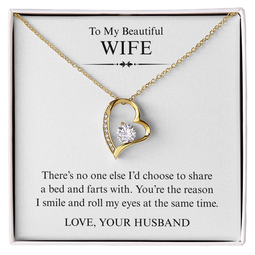 To My Beautiful Wife - You're The Reason I Smile - Forever Heart Necklace
